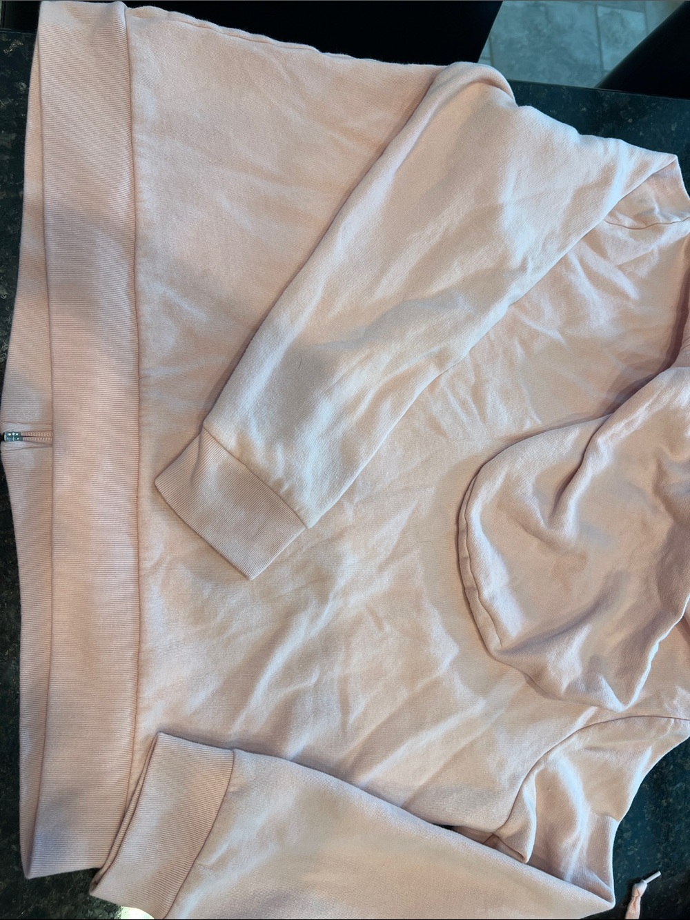 PINK Victoria's Secret Light Pink Holographic Logo Zip Hoodie & Joggers - Picture 4 of 9